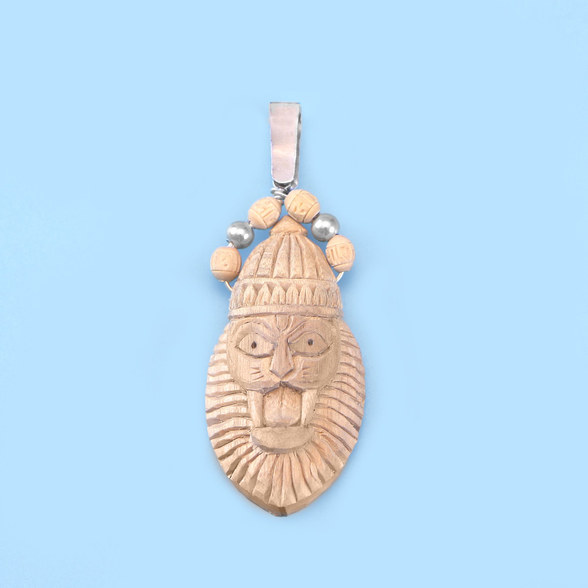 Silver Tulsi Handcrafted Narasimha Avatar Pendant