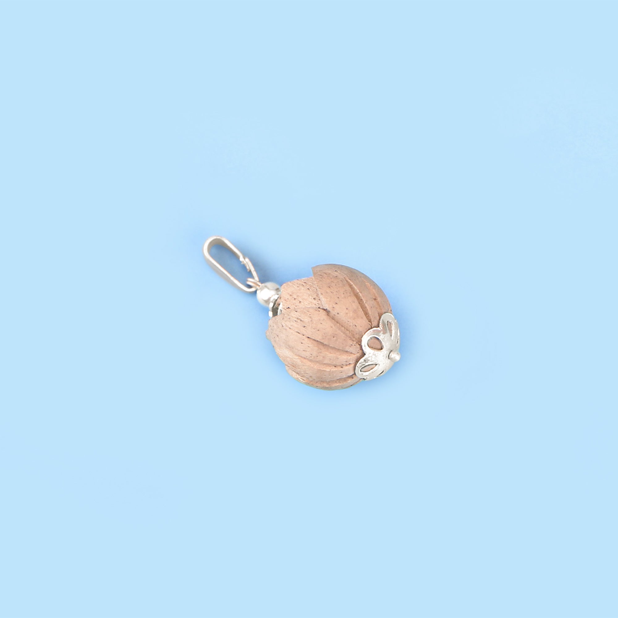 Silver Tulsi Lotus Pendant - Pure Silver Tulsi Locket