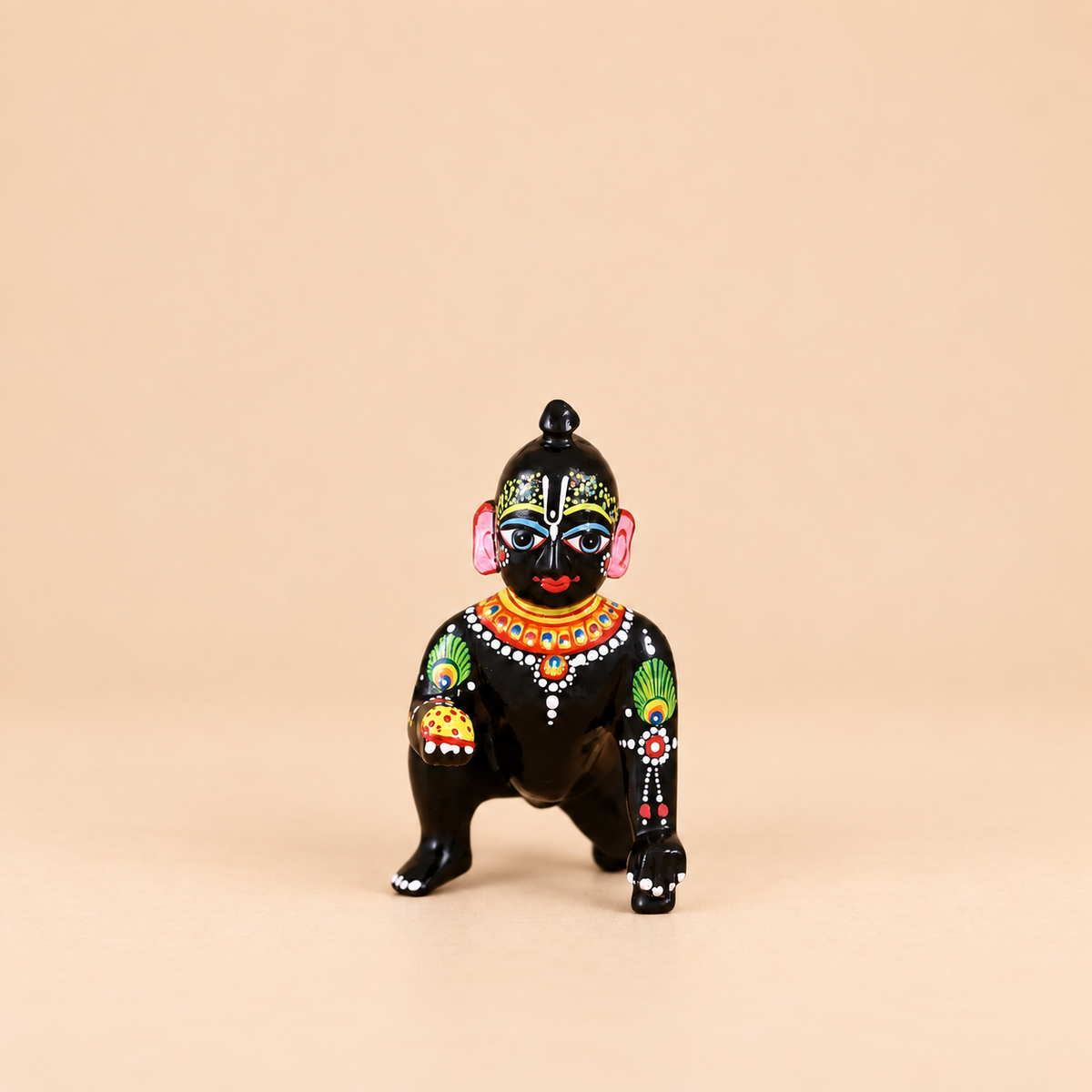 6 No. hand-painted black Ashtadhatu Laddu Gopal idol 