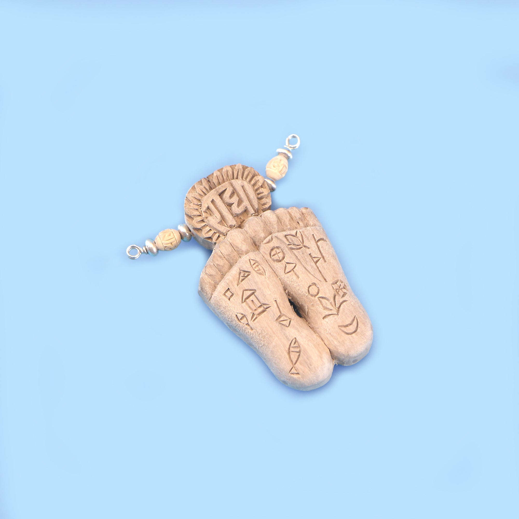 Silver Tulsi Charan Pendant - Beautiful Handcrafted Radha Charan Chinha