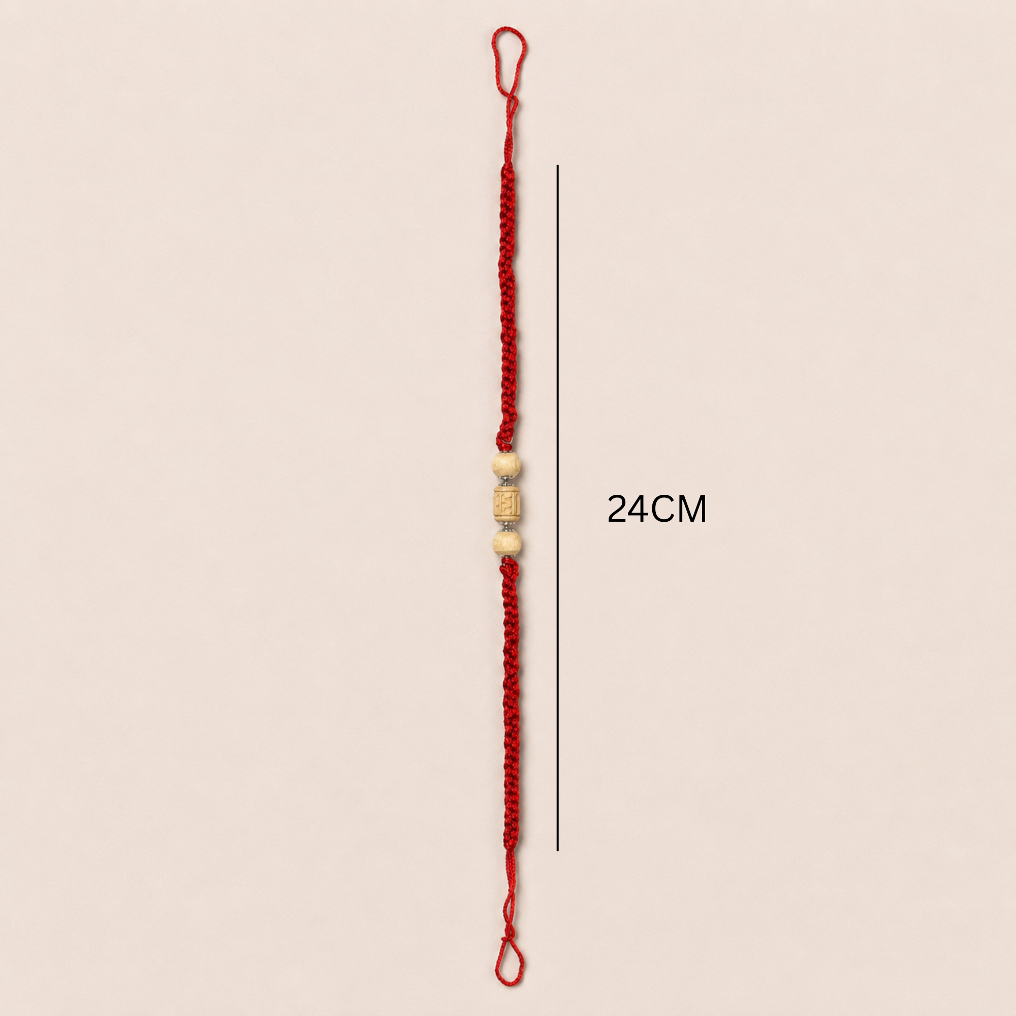 Premium Pure Silver Tulsi Rakhi for Brother size and dimension measurement reference