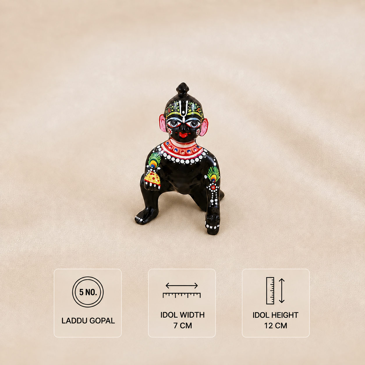Photo featuring dimension of Laddu Gopal Idol