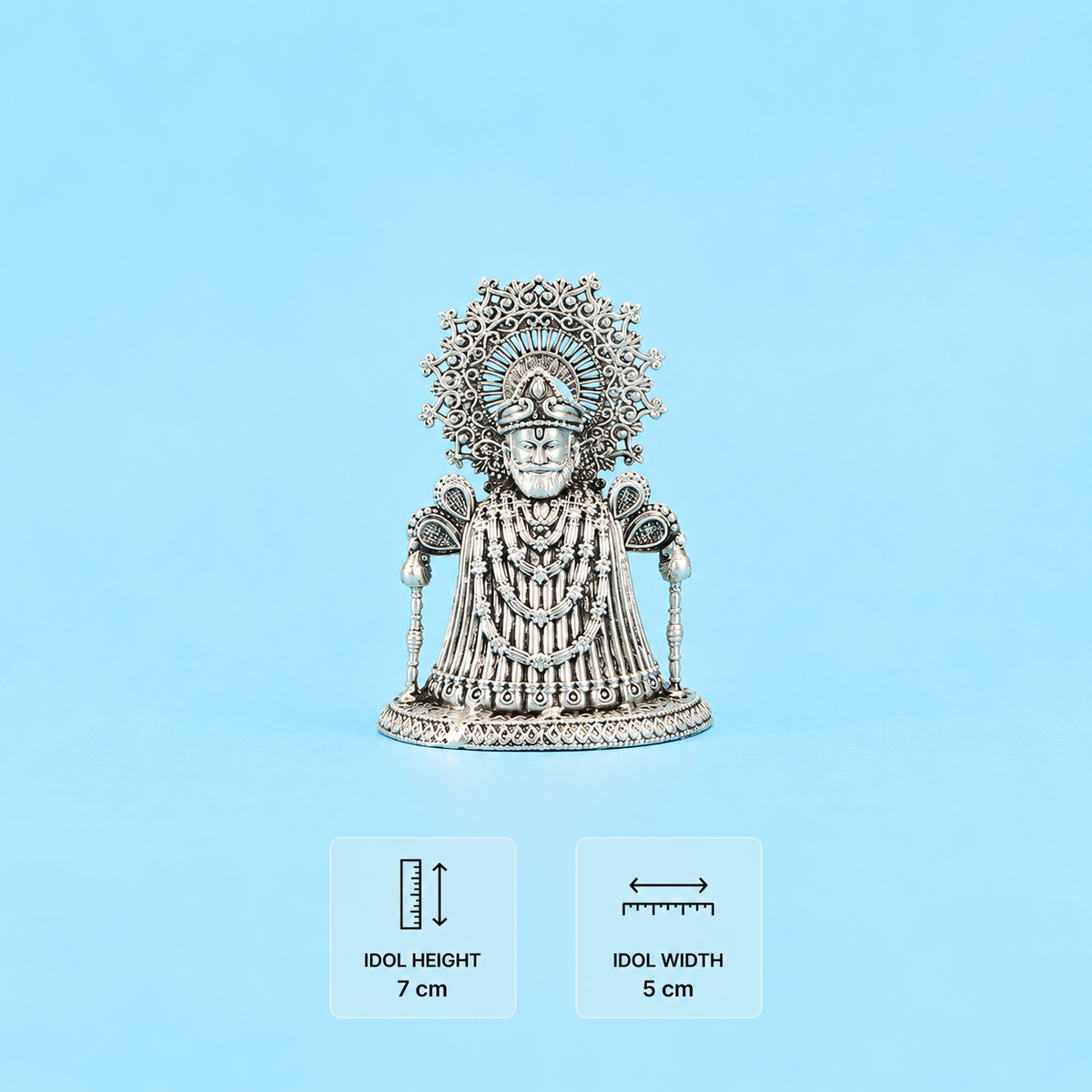 Pure Silver Khatu Shyam Ji Idol - Shyam Baba Murti