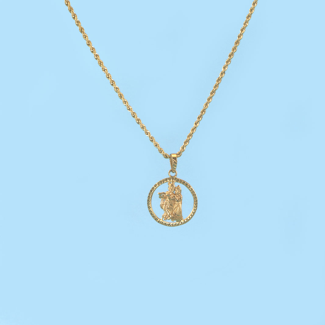 Pure Gold Radha Krishna Pendant