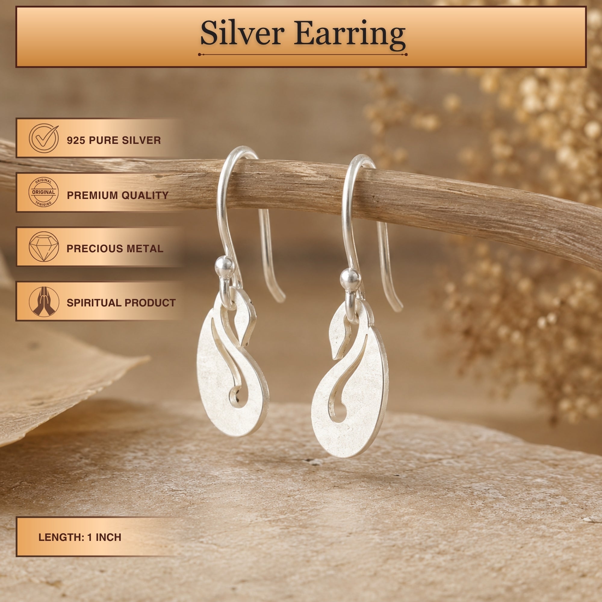 Designer Lightweight Silver Earring