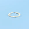 Silver White Moti (Pearl) Bracelet – Premium Finish with Silver Hook Clasp