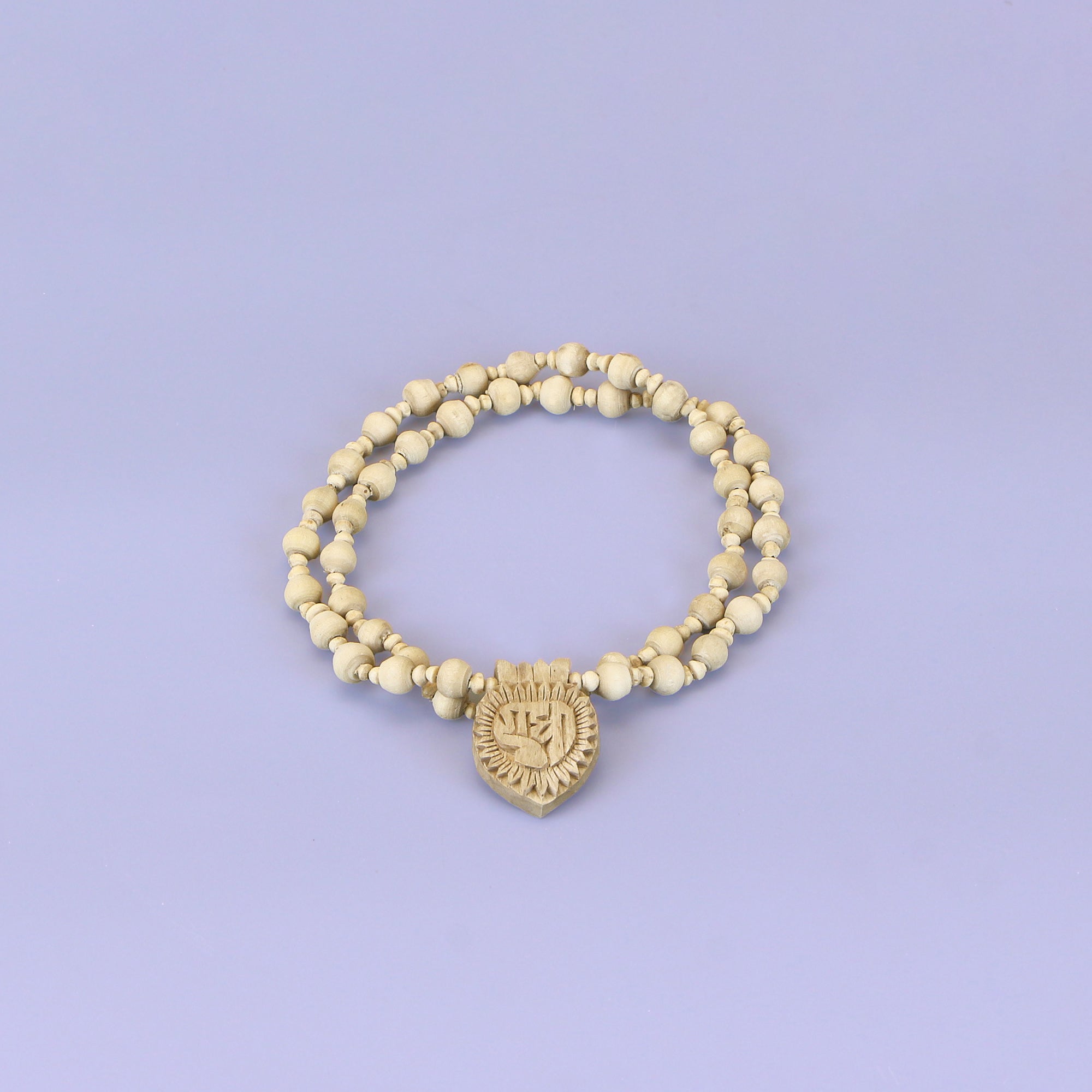 Tulsi Kanthi Mala – Radha Name Carved Pendant, Handcrafted Original Tulsi Mala