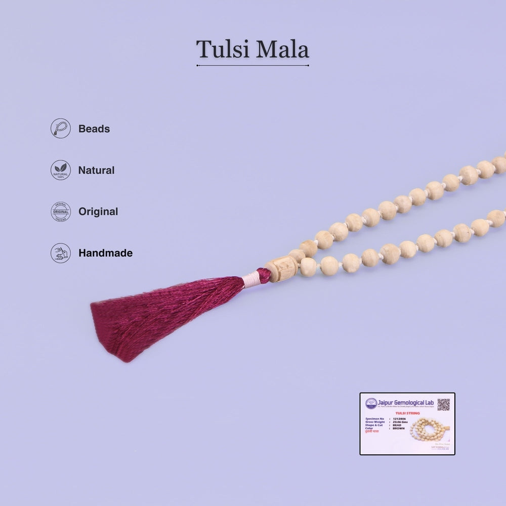 Buy Tulsi Japa Mala 108+1 Guru Bead Guru Bead, Premium Quality with Certification Card