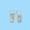 Silver Tulsi Earrings - Carved Tulsi Beads with Silver