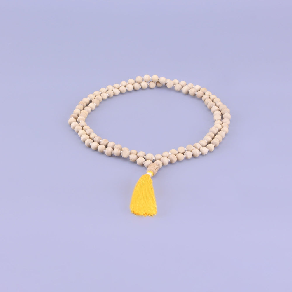 Handmade Tulsi Japa Mala 108+1 Guru Bead - Carved Guru Bead