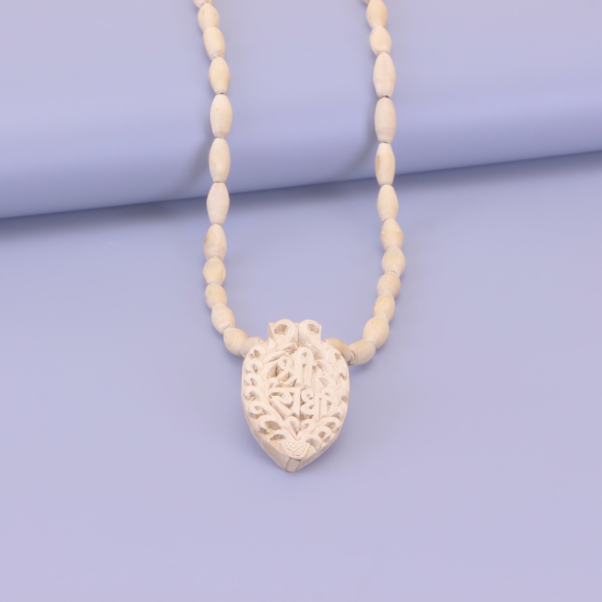 Tulsi Kanthi Mala with Shri Radha Name Pendant, Tulsi Pendant, Necklace