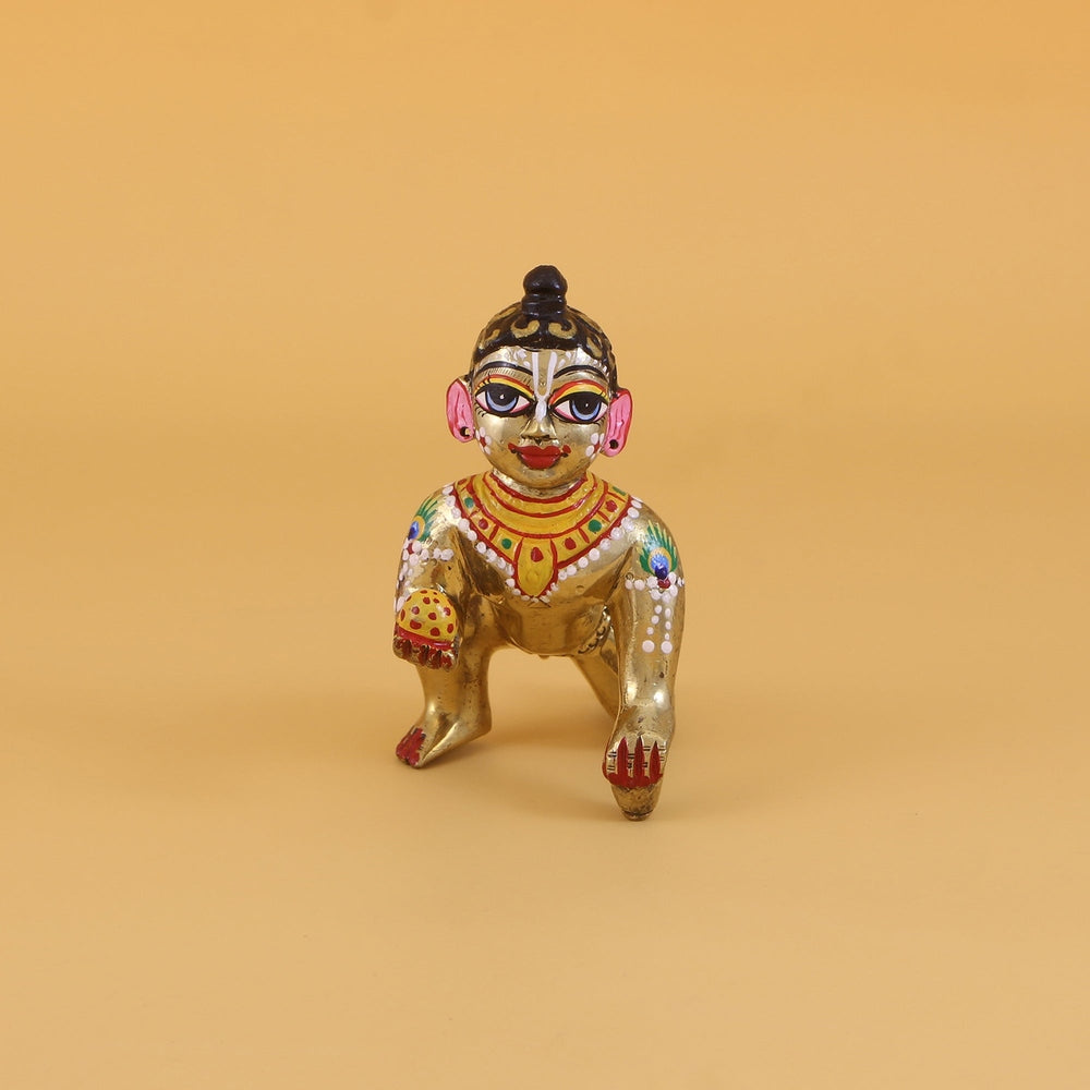 Laddu Gopal Ashtadhatu Idol - Decorative Shringar Bal Gopal