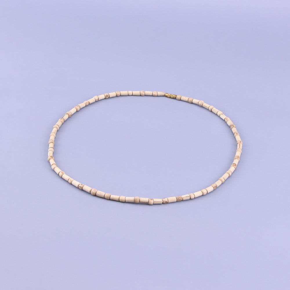 Handmade Tulsi Kanthi Mala - Cylindrical Shaped Beads