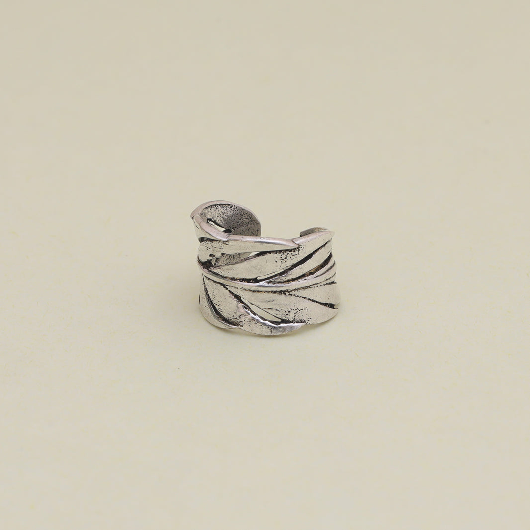 Leaf Design Ring, Handmade, Oxidized Metal, Intricate Design
