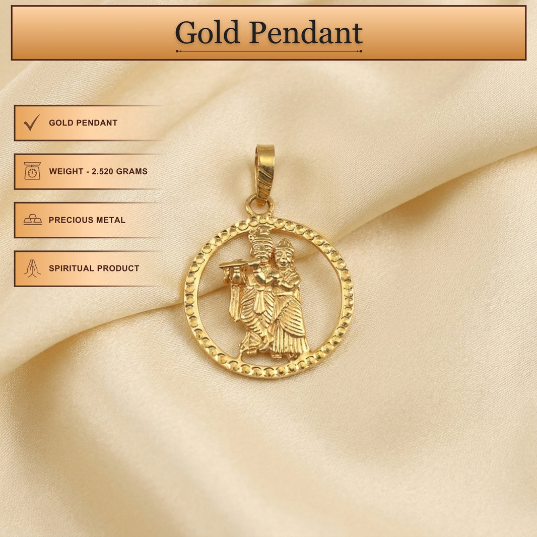 Pure Gold Radha Krishna Pendant