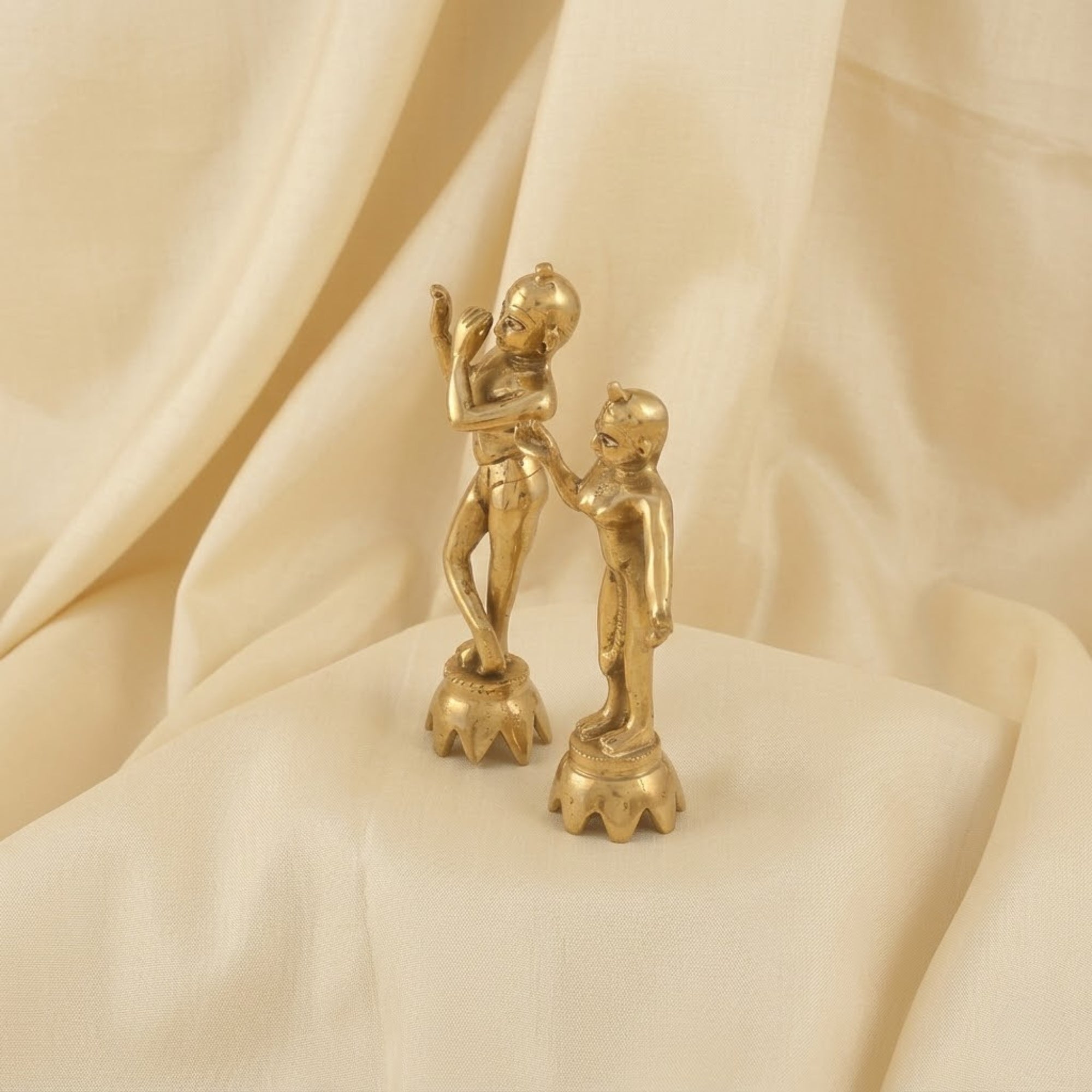 Mere Krishna golden finish radha krishna idol 