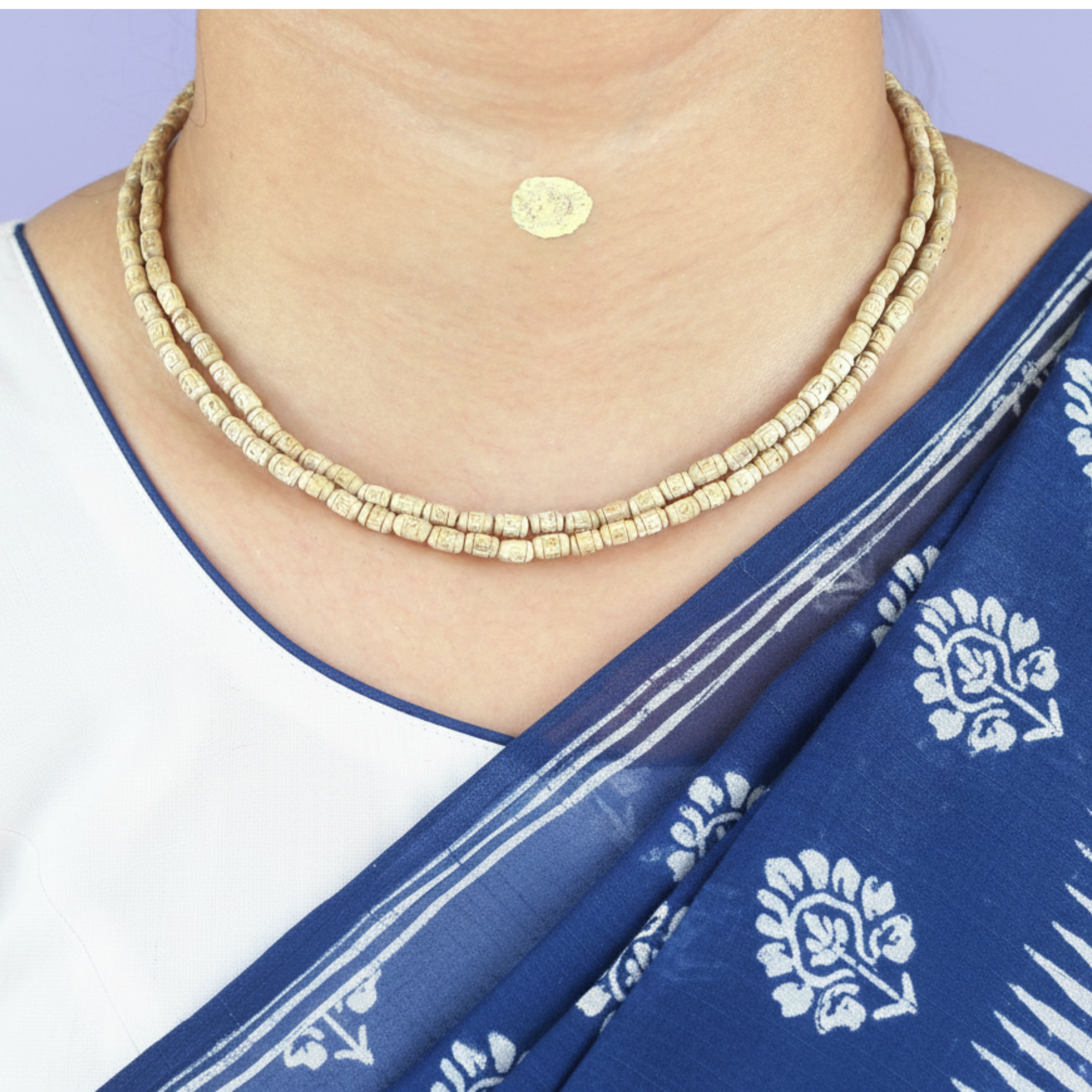 Original 2 Round Tulsi Kanthi Mala Profile View