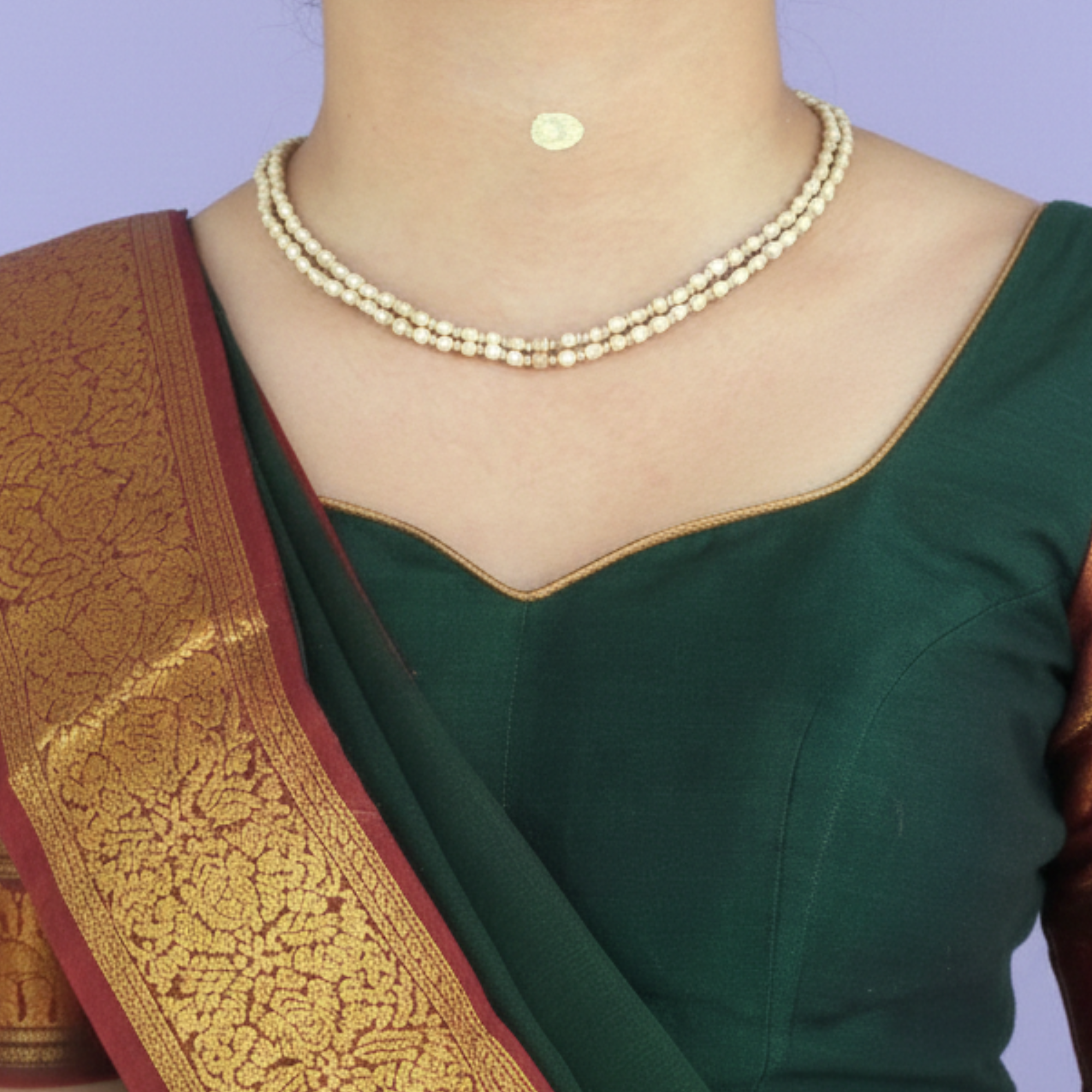 2 Round Handmade Original Tulsi Kanthi Mala Front