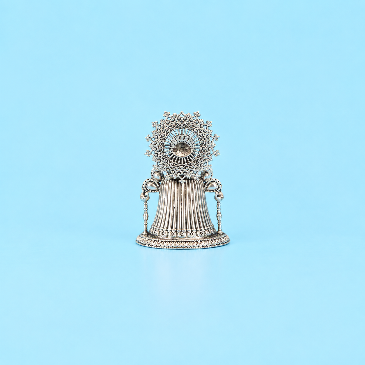 Khatu Shyam Ji Baba silver idol with an ornate crown
