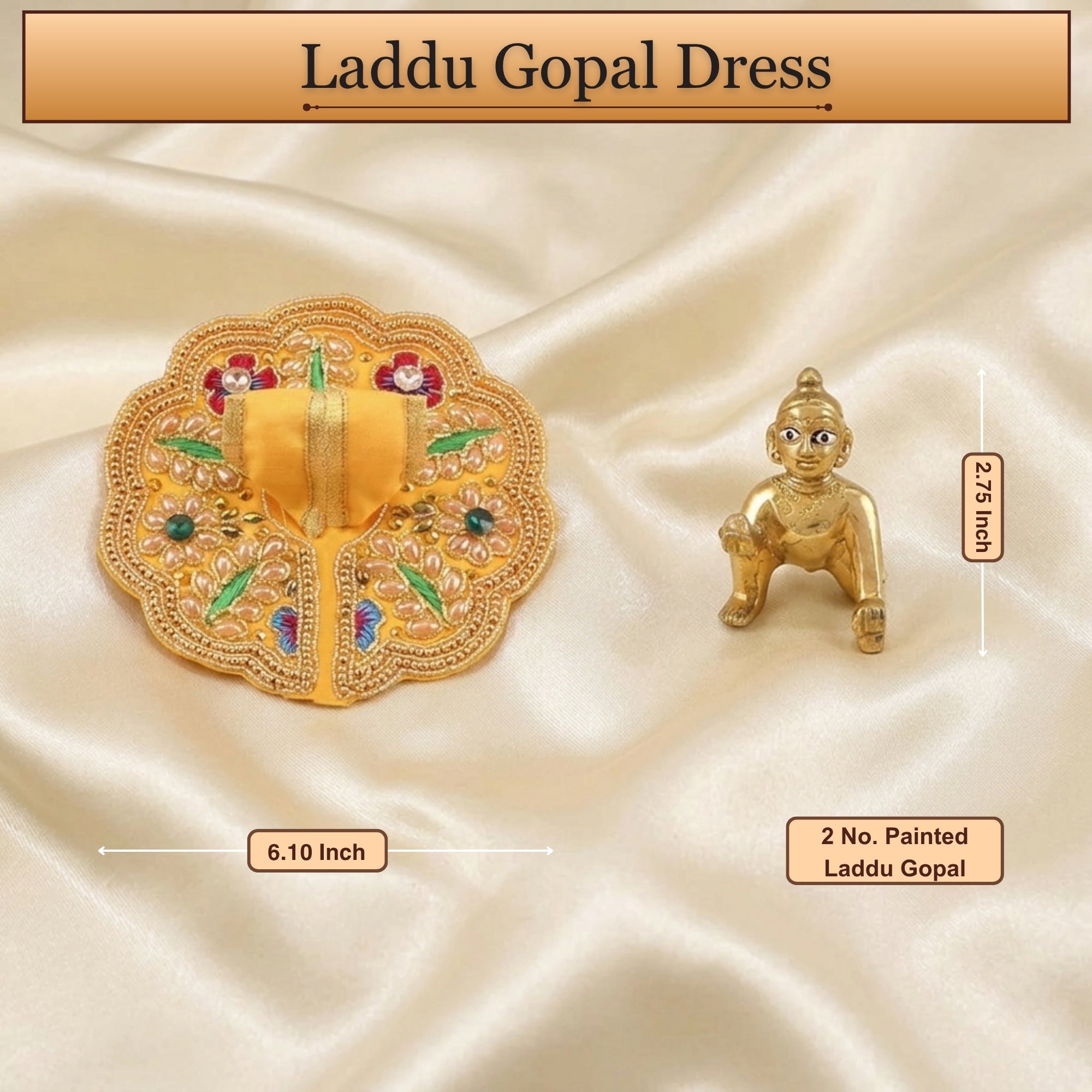Mere Krishna yellow laddu gopal dress