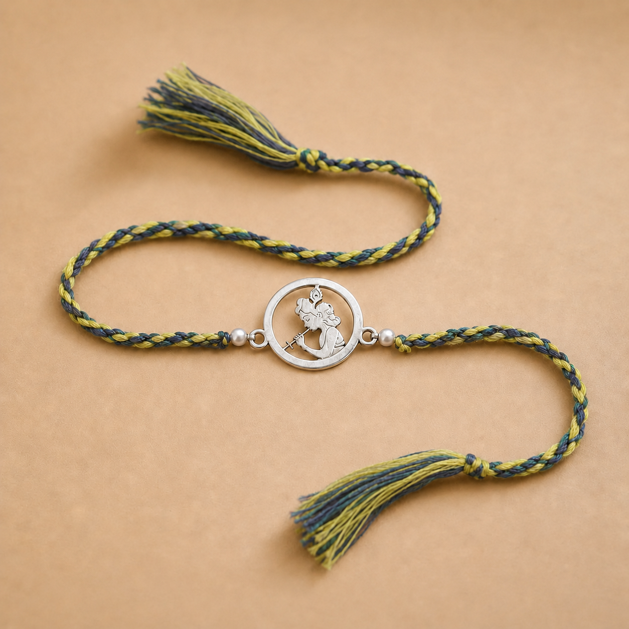 Pure Silver Krishna Rakhi alternate view