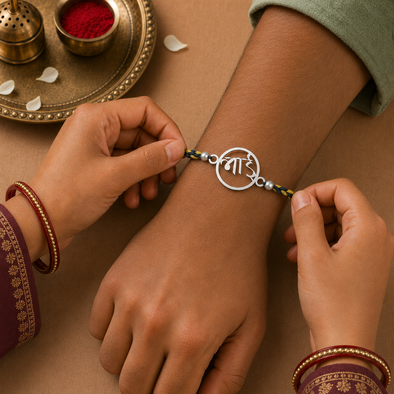 Silver Bhai Rakhi Profile view picture