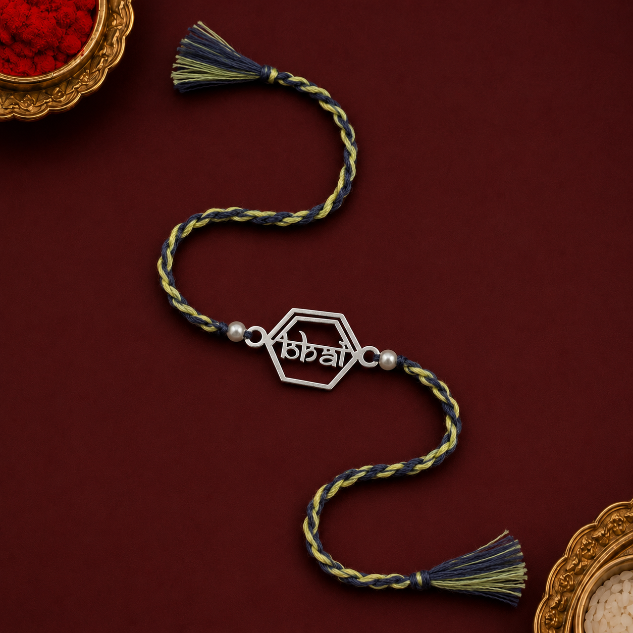 Original Silver Bhai Rakhi Alternate view