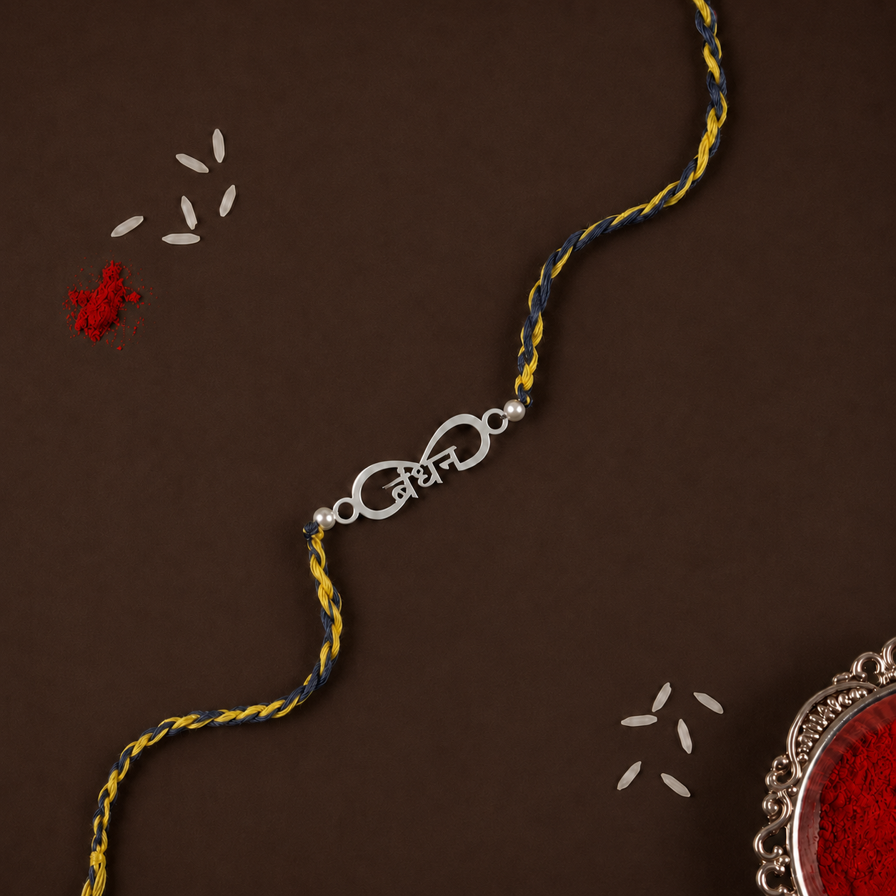 Premium Silver Rakhi alternate view
