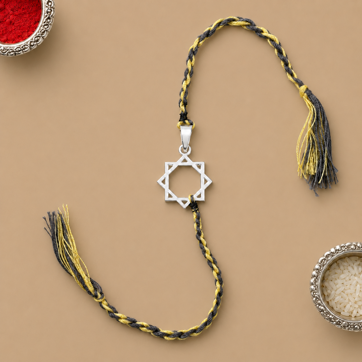 Designer Silver Rakhi alternate View