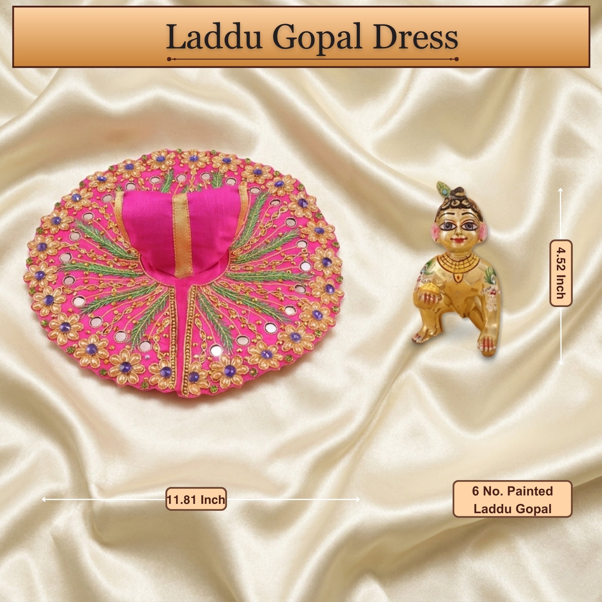 mere krishna pink poshak for laddu gopal