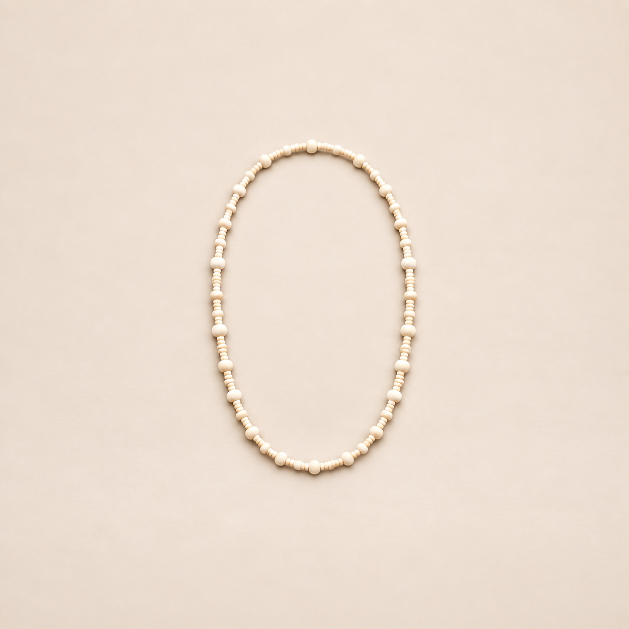 White Tulsi bead mala carved wooden 