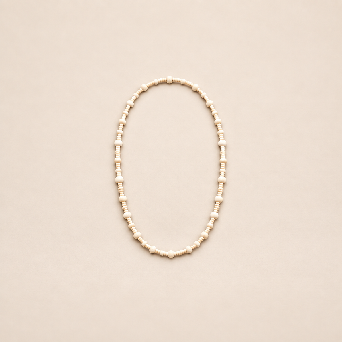 White Tulsi bead mala carved wooden 