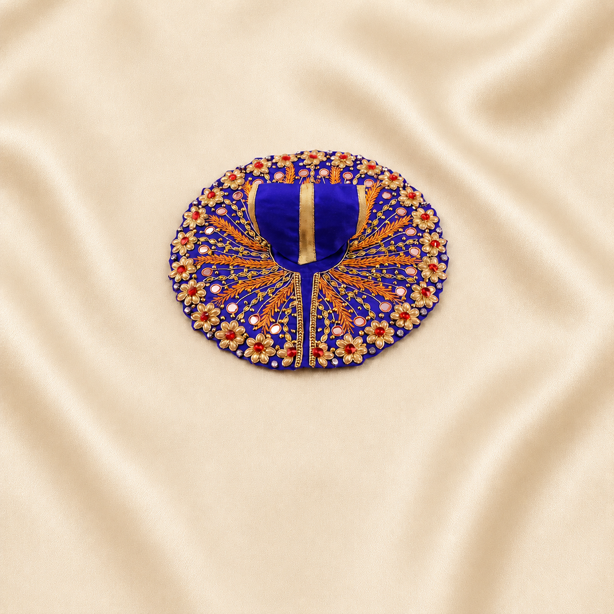 Laddu Gopal Blue Dress - Handcrafted Mirror Work, Heavy Poshak