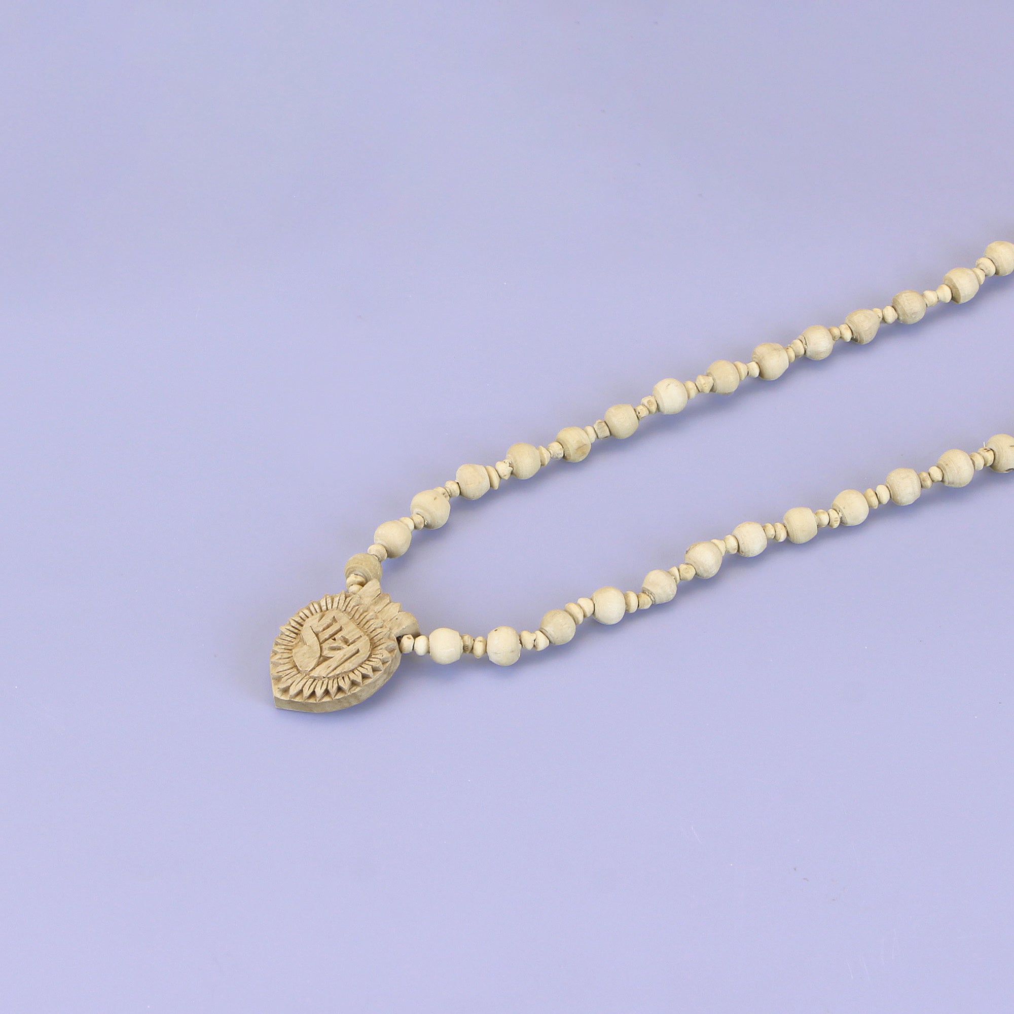Tulsi Kanthi Mala – Radha Name Carved Pendant, Handcrafted Original Tulsi Mala