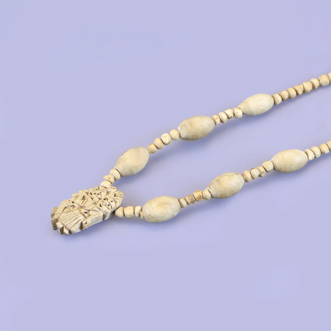 Tulsi Kanthi Mala – Hand-Carved Beads with Radha Krishna Pendant, Vrindavan Tulsi Mala