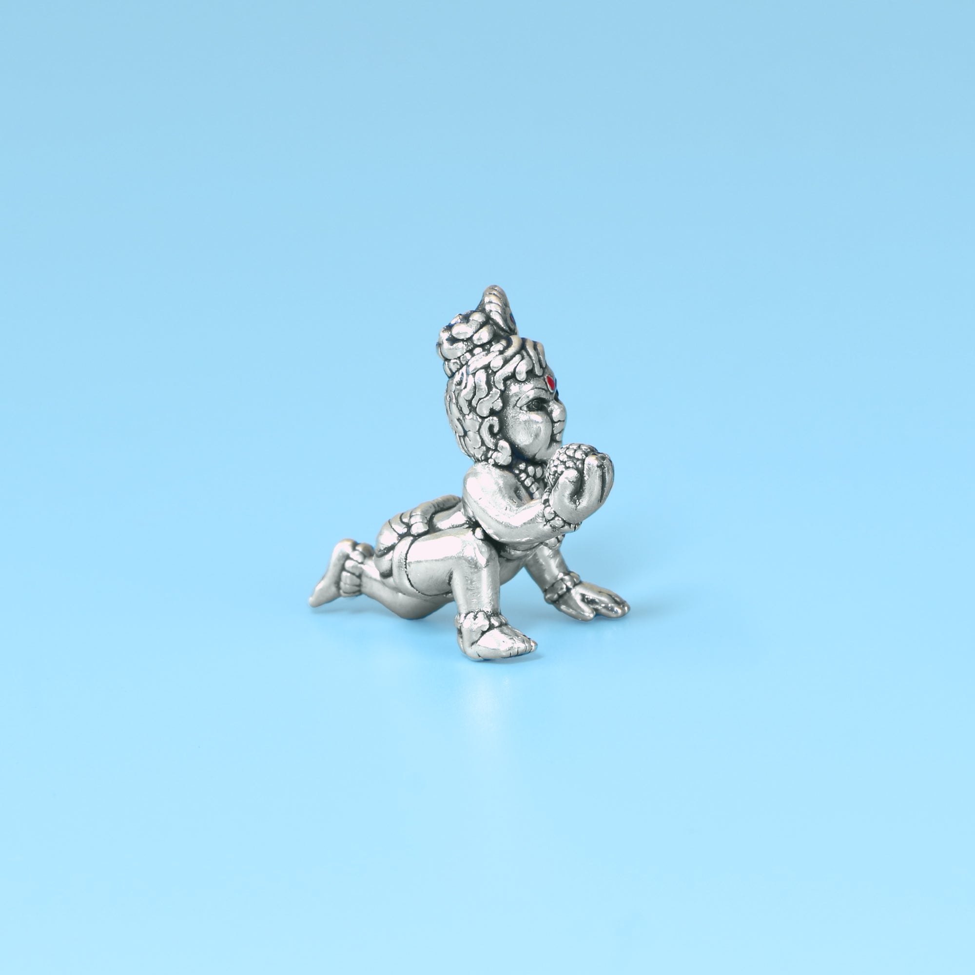 Pure Silver Laddu Gopal Idol - Small Baby Krishna