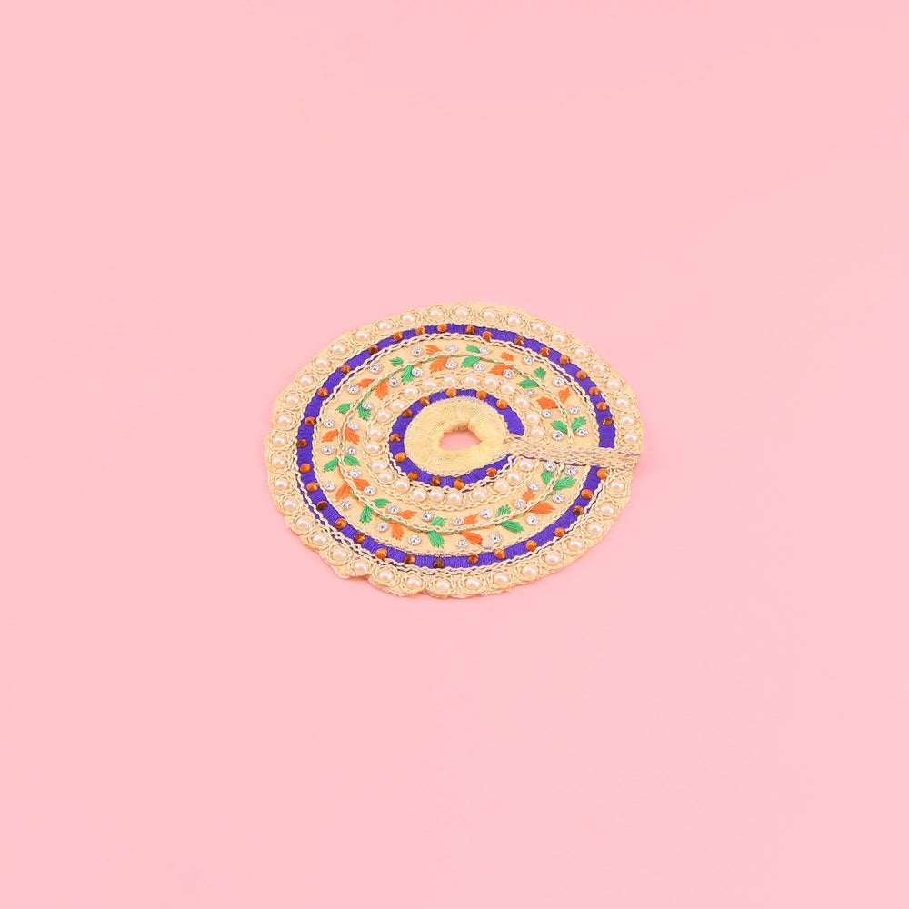 Laddu Gopal Cream Dress - Thread work with Patka