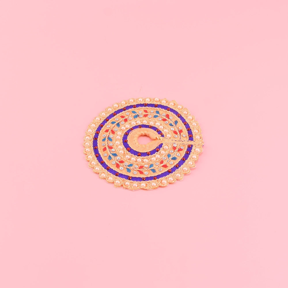 Laddu Gopal Orange Dress - Thread Work with Patka