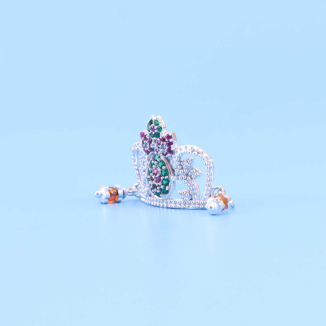 Pure Silver Mukut for Laddu Gopal – Handcrafted Decorative Crown