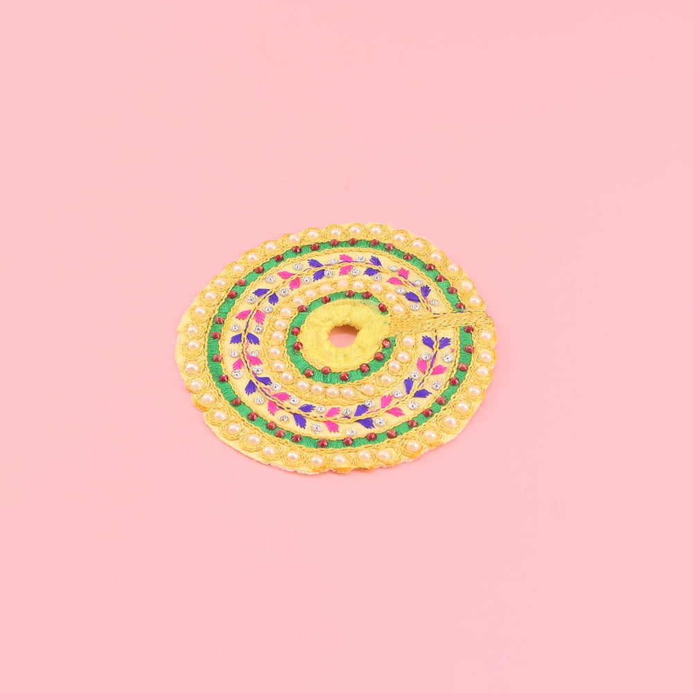 Laddu Gopal Yellow Dress - Thread Work with Patka