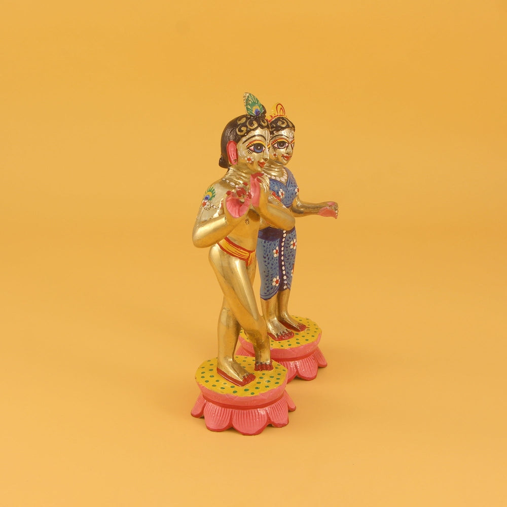 Ashtadhatu Radha Krishna Yugal Jodi Idol - Heavy Weight Lord Radha Krishna Diety