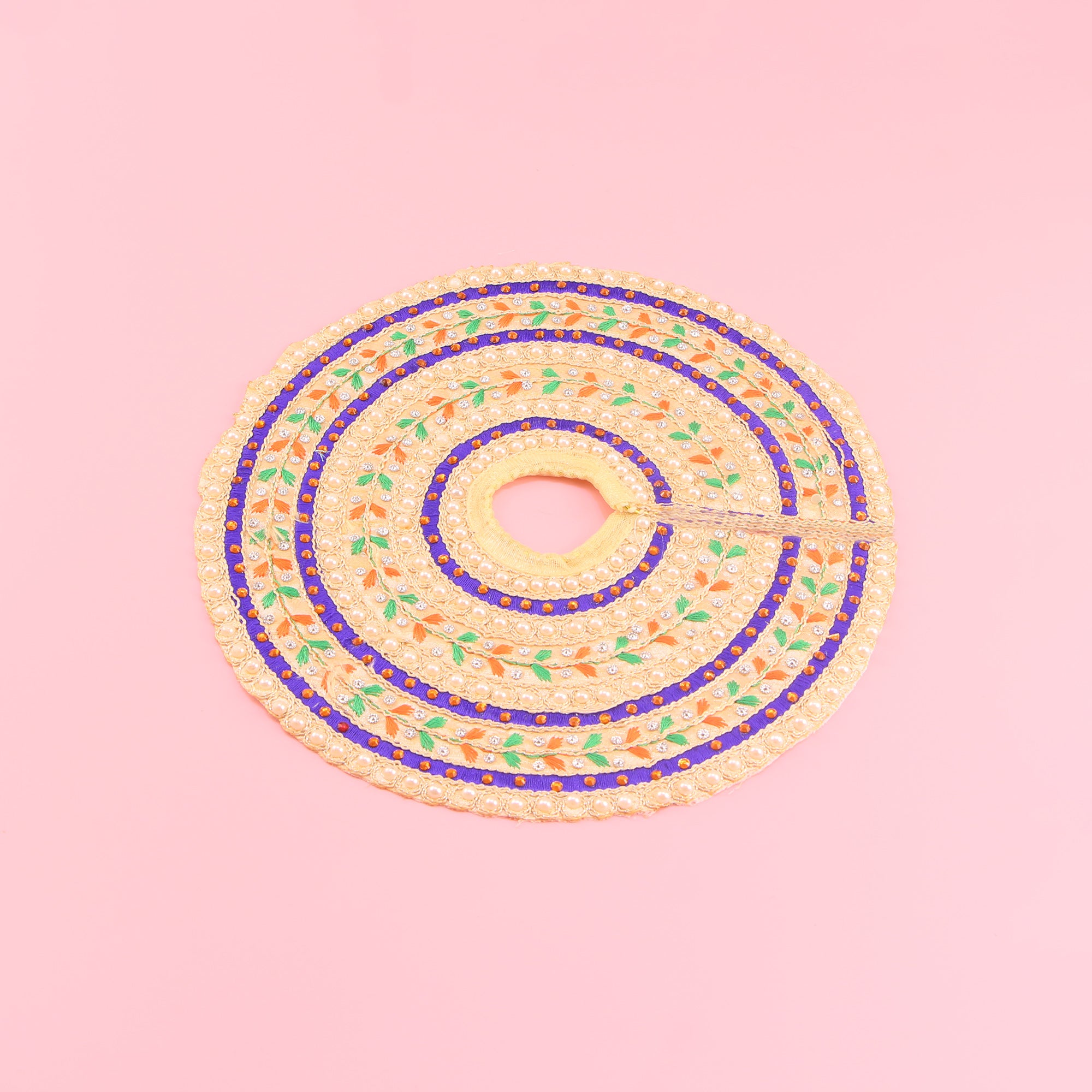 Laddu Gopal Cream Dress - Handcrafted with Patka, Size 5