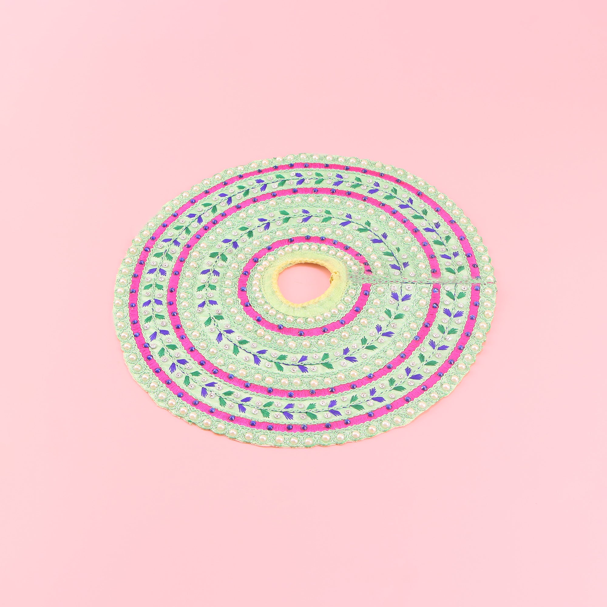 Laddu Gopal Green Dress - Handcrafted with Patka, Size 5