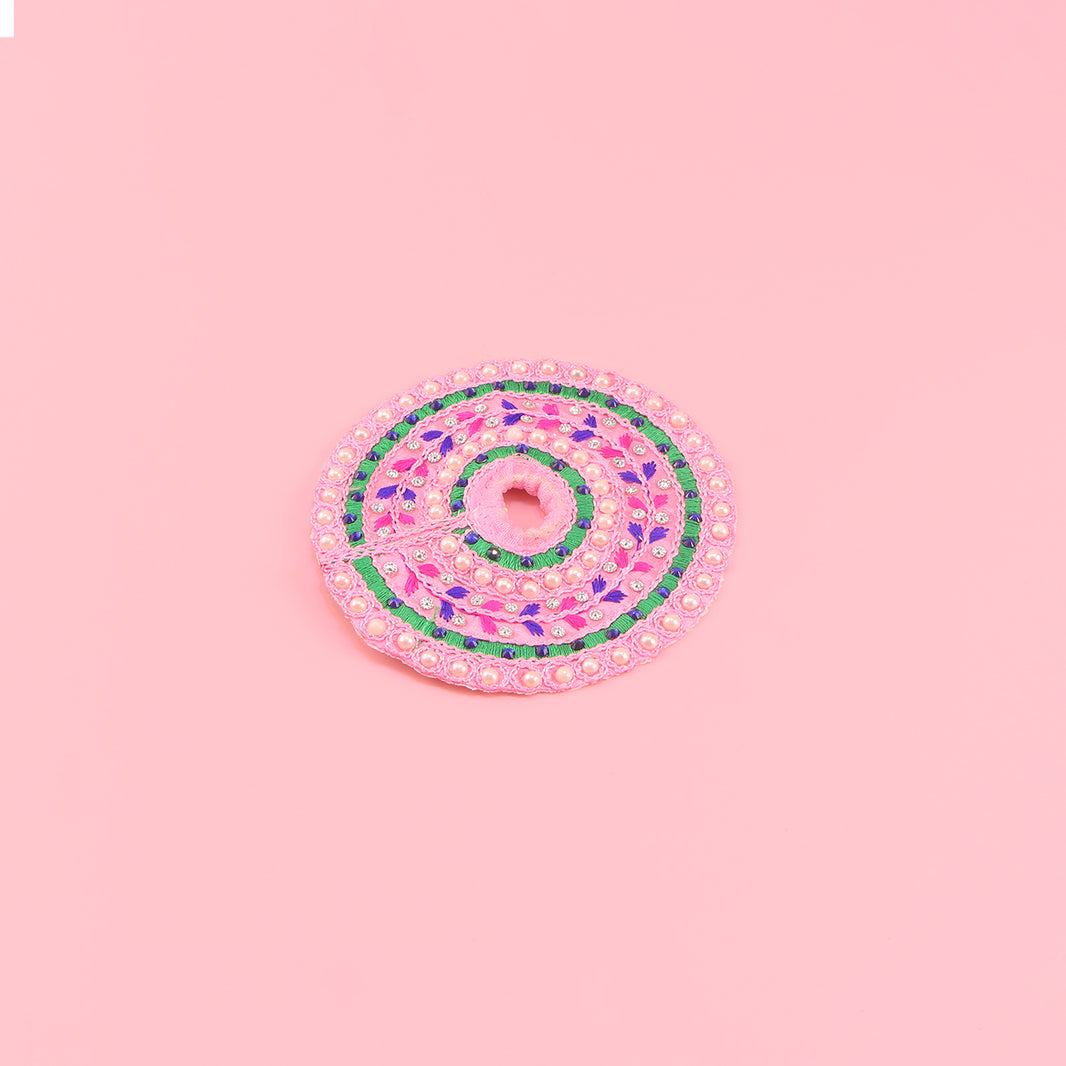 Laddu Gopal Pink Dress - Handcrafted with Patka, Size 2