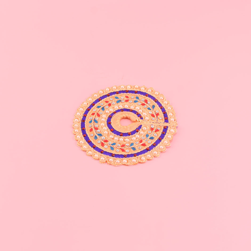 Laddu Gopal Orange Dress - Handcrafted with Patka, Size 1