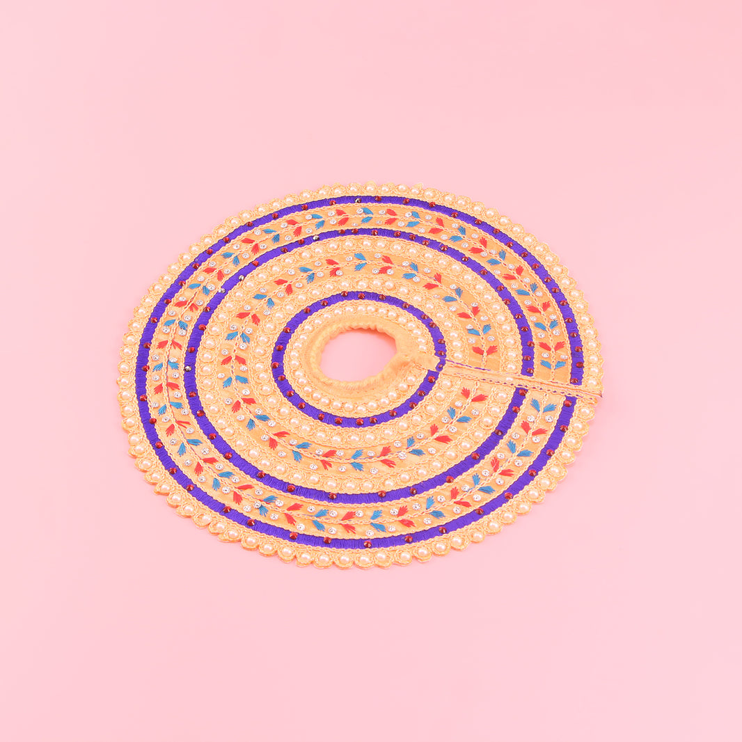 Laddu Gopal Orange Dress - Handcrafted with Patka, Size 5