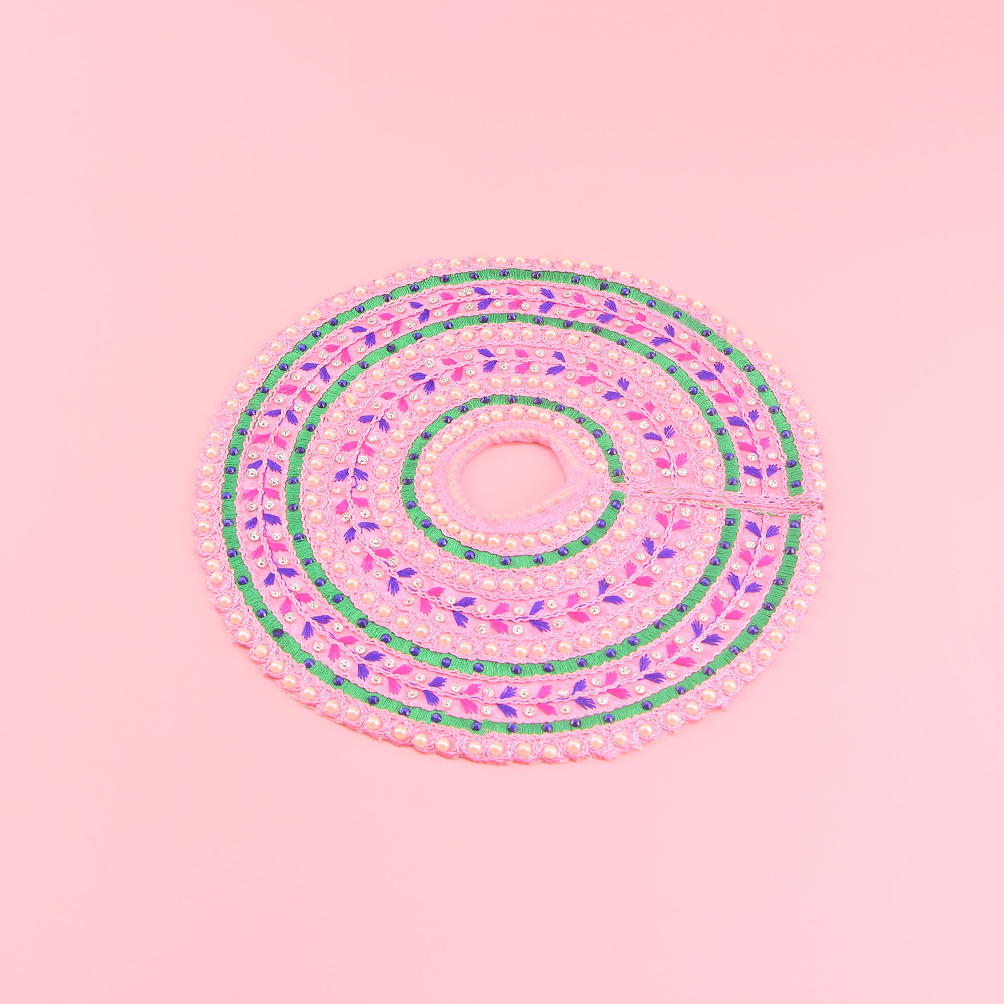 Laddu Gopal Pink Dress - Handcrafted with Patka, Size 5