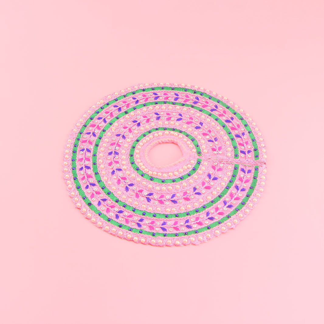 Laddu Gopal Pink Dress - Handcrafted with Patka, Size 5