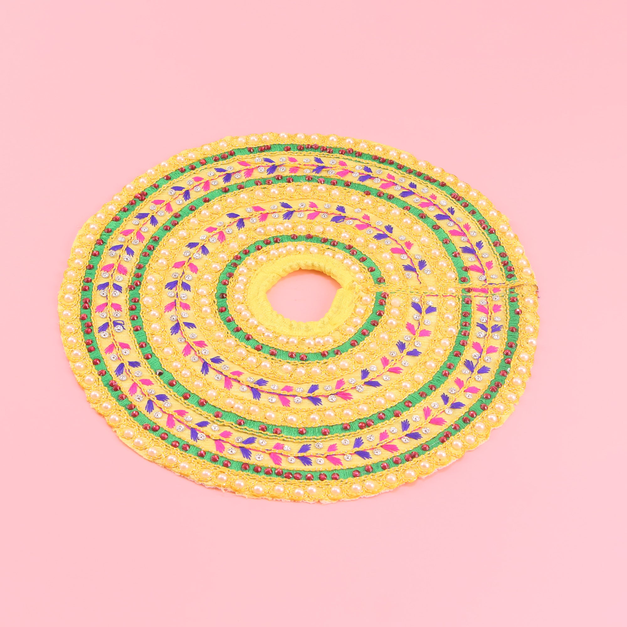 Laddu Gopal Yellow Dress - Handcrafted with Patka, Size 5