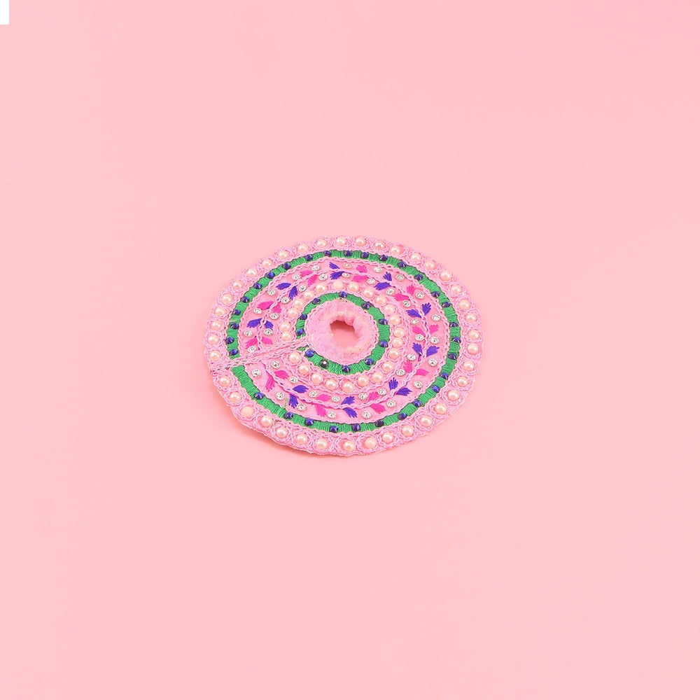 Laddu Gopal Pink Dress - Thread Work with Patka